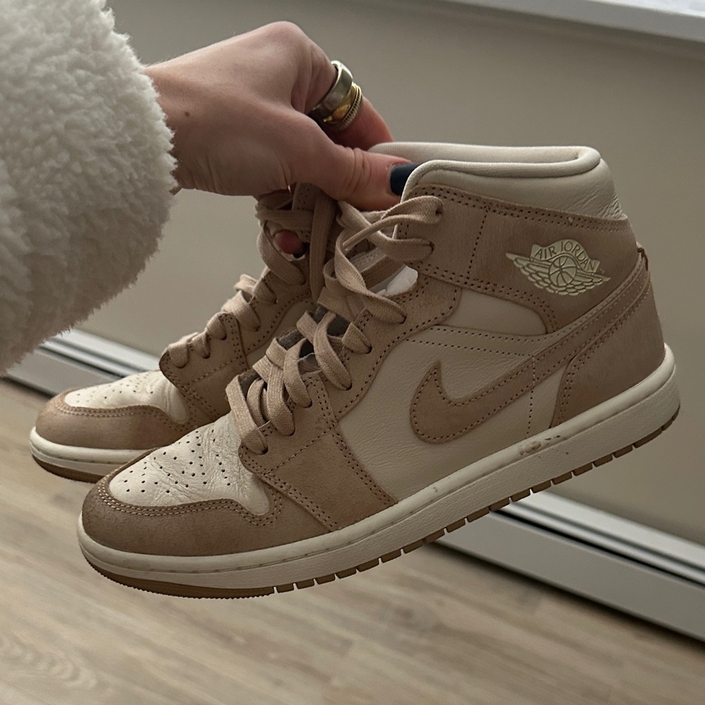 Nike Tan and Cream High-Top Sneakers